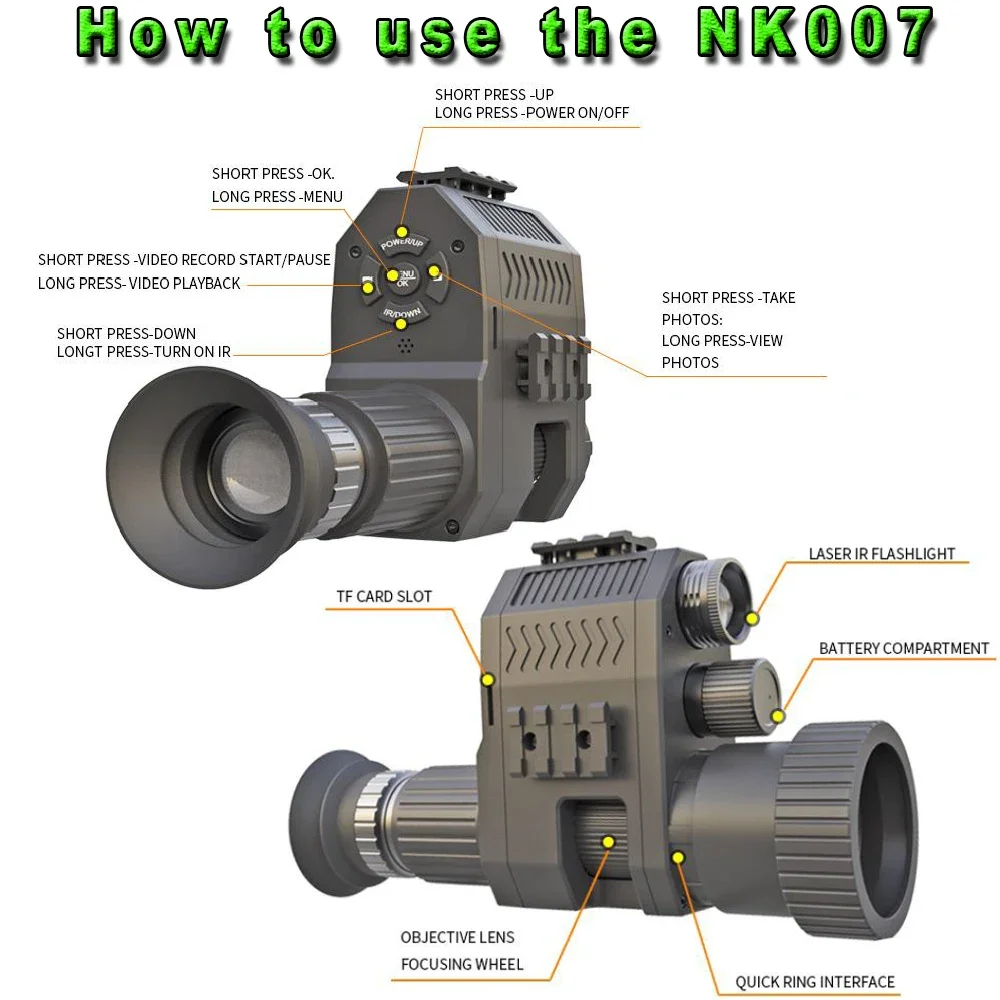 Megaorei NK007plus 200-400M Mo - огляд і ціна Outdoor Hunting Digital Night Vision
