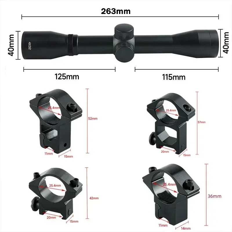 4x32 1.5-5x32IR 2-6X32AOE Tact - огляд і ціна Crossbow Scope Sight