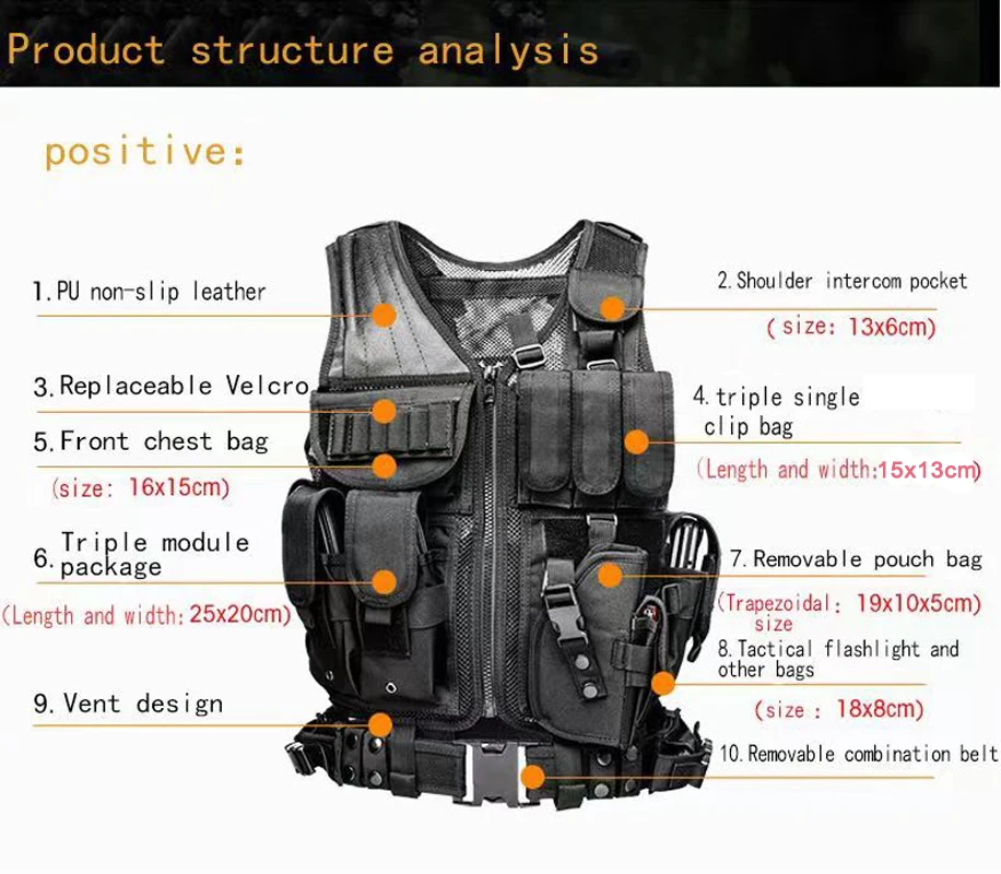Adjustable Molle Tactical Vest - огляд і ціна Hunting Outdoor Jacket