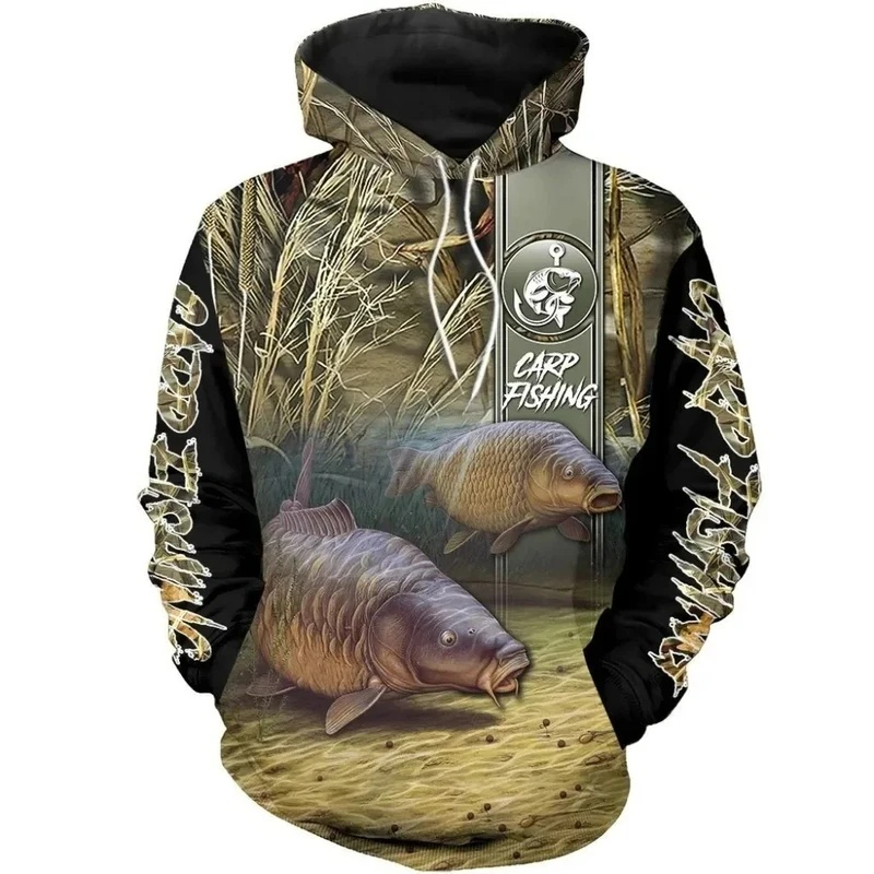 New 3D Printing CARP Fishing P - огляд і ціна Outdoor Hunting Hoodie