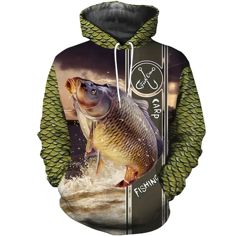New 3D Printing CARP Fishing P - огляд і ціна Outdoor Hunting Hoodie