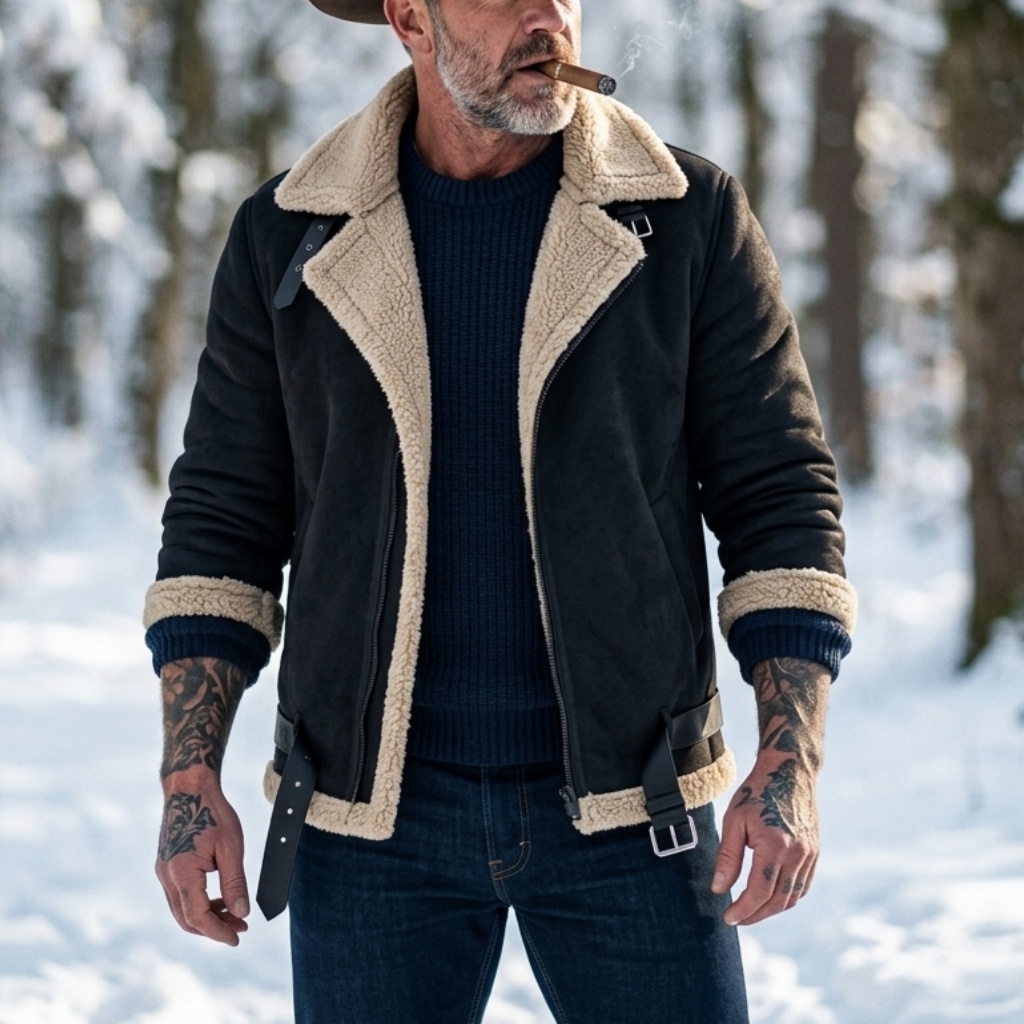 Men Winter Faux Suede Jacket F - огляд і ціна Hunting Outdoor Jacket