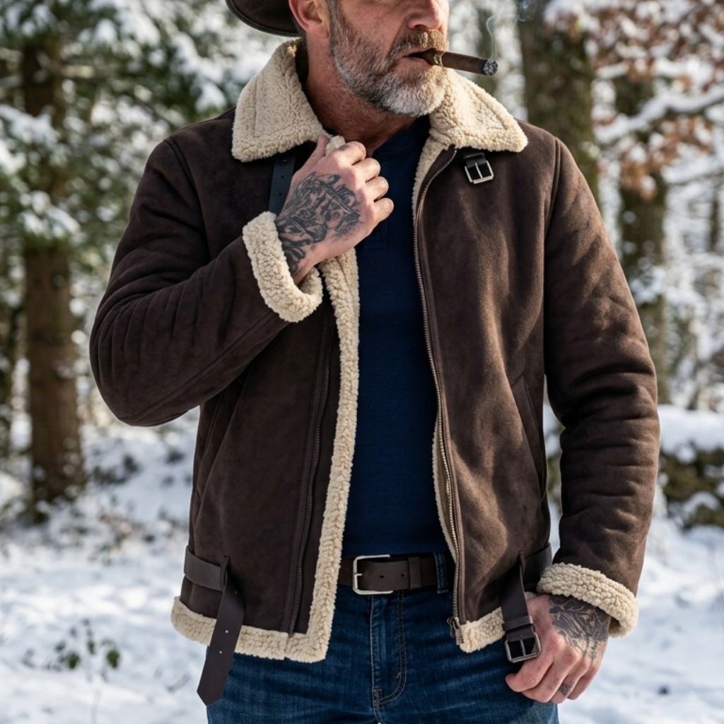 Men Winter Faux Suede Jacket F - огляд і ціна Hunting Outdoor Jacket
