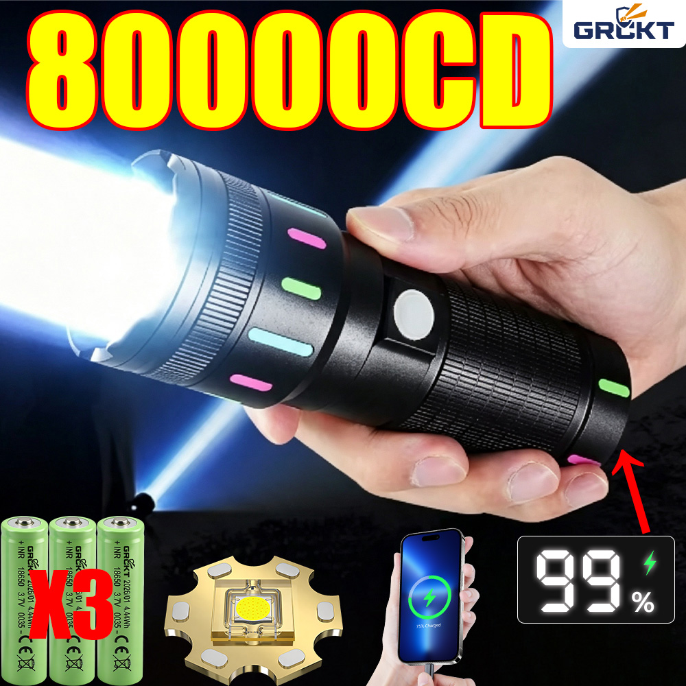 80000CD Most Powerful LED Flas - огляд і ціна Hunting Fishing Outdoor