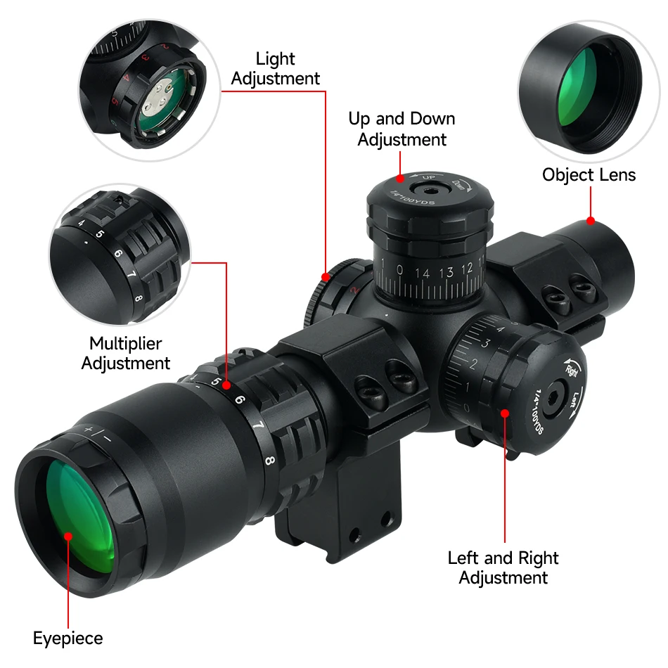 2-8x20IR Hunting Rifle Scopes  - огляд і ціна Crossbow Scope Sight
